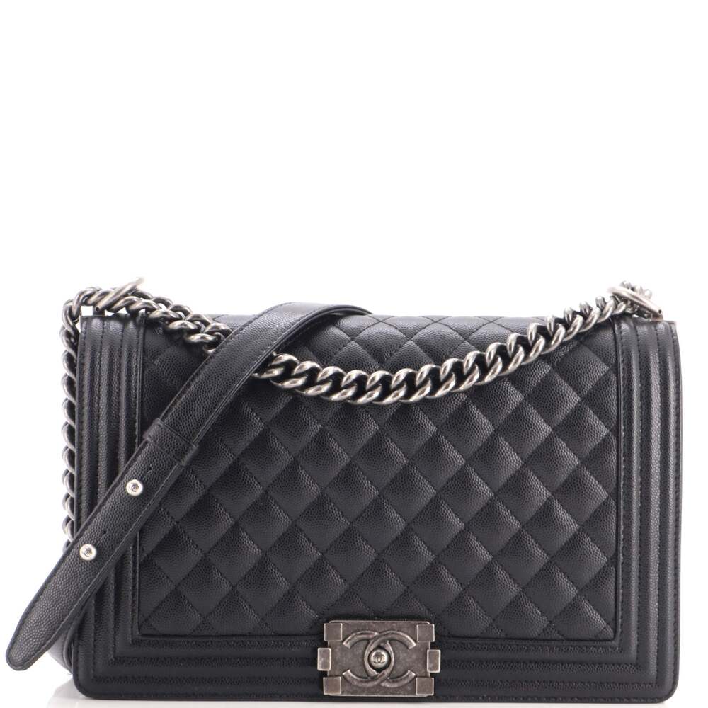 Chanel Boy Flap Bag Quilted Caviar #335645C48B